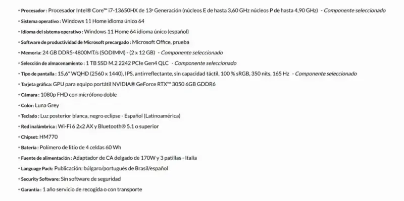 Laptop Lenovo LOQ 15" 9na Gen (Intel)i7 - 6