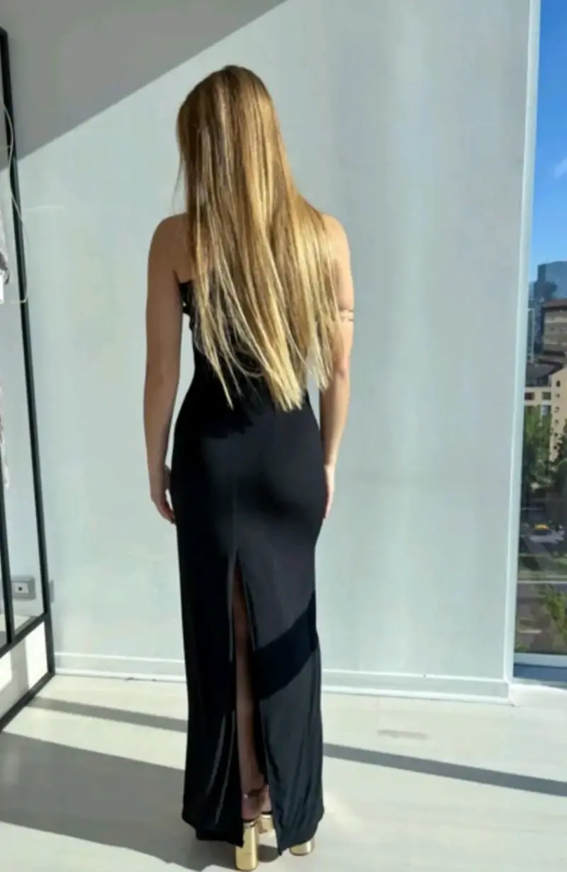 Vestido largo negro - 4