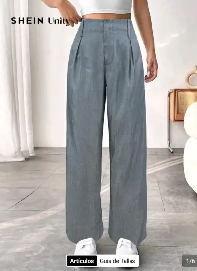 Pantalón tela gris nuevo shein - miniatura 1