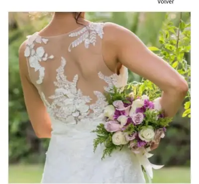 Vestido de novia encaje blanco elegante - miniatura 3