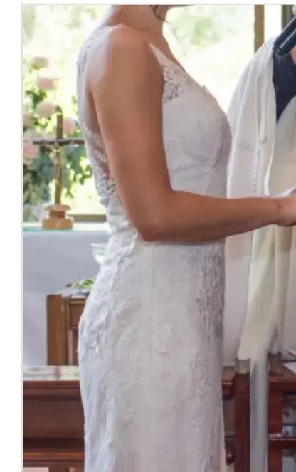 Vestido de novia encaje blanco elegante - 5