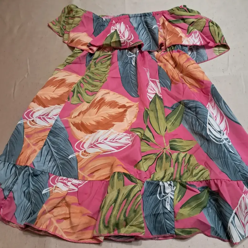 Vestido corto estampado tropical multicolor - 1