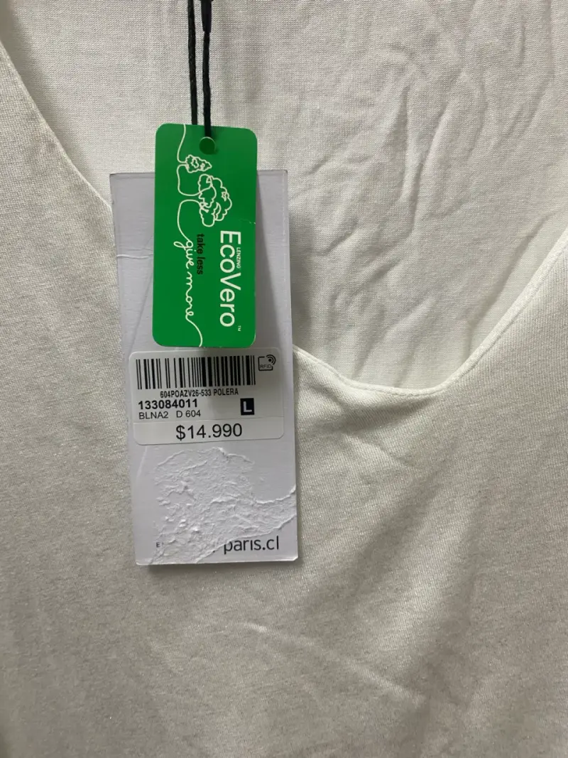 Polera sin mangas Alaniz blanca talla L - 2
