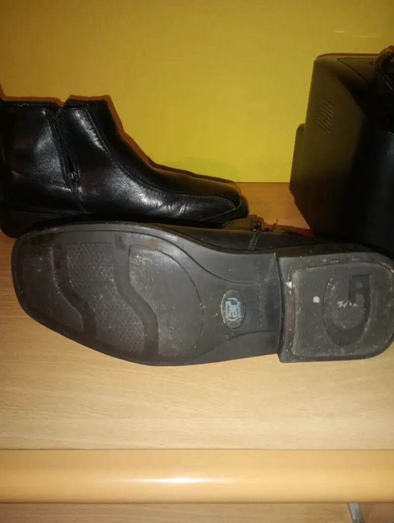 Botines de cuero negro para hombre - 1