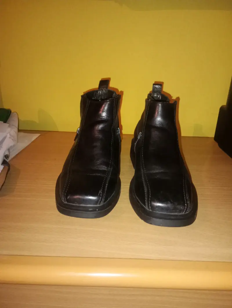 Botines de cuero negro para hombre - 2
