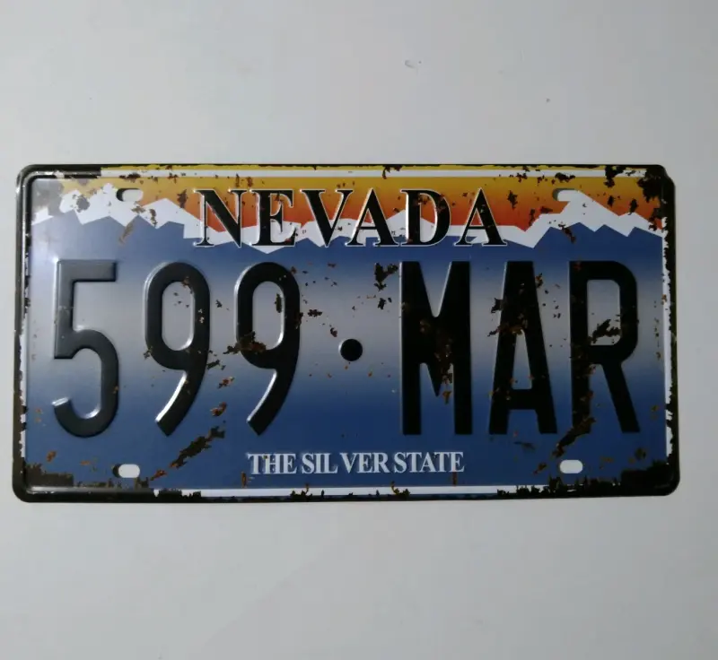 Placa de matrícula Nevada vintage - 3