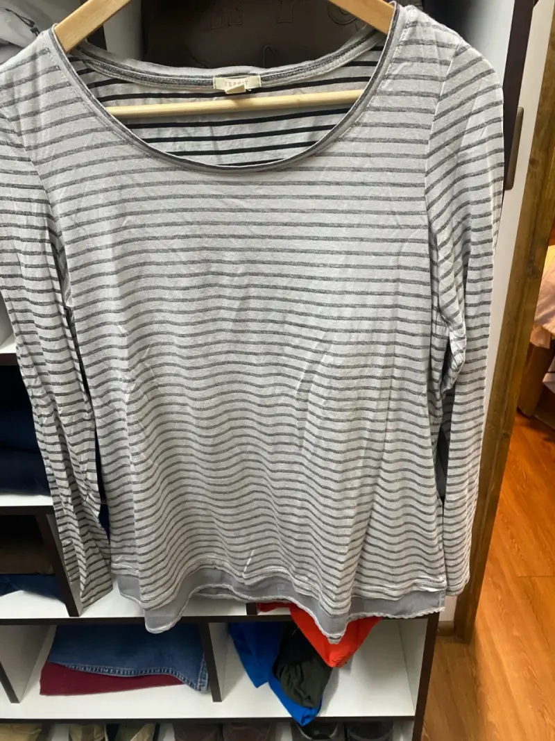 Polera de rayas gris Esprit talla M - 2