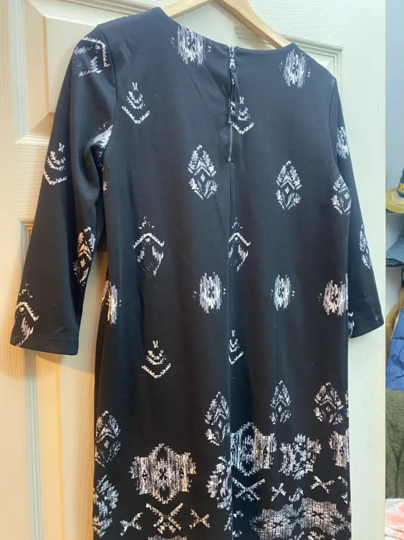 Vestido negro estampado H&M talla S - 5