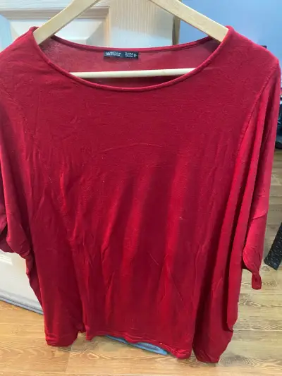 Polera roja de mujer Zara talla L - miniatura 2