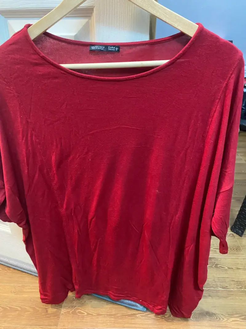 Polera roja de mujer Zara talla L - 3