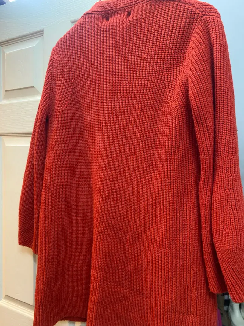 Cárdigan Rojo de Punto Mango Talla M - 4