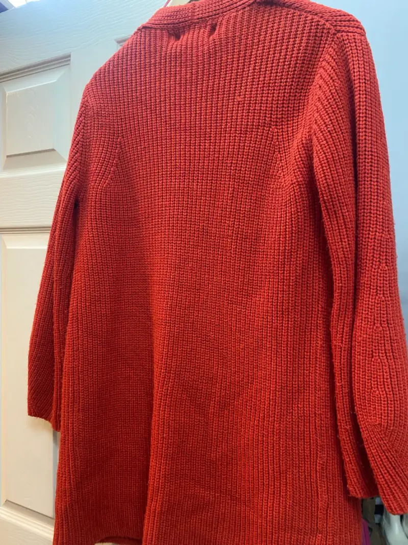 Cárdigan Rojo de Punto Mango Talla M - 5