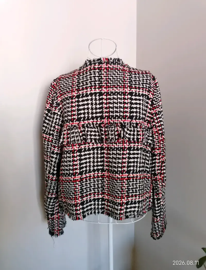Chaqueta de tweed a cuadros para mujer - 2