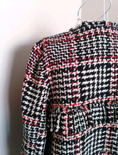 Chaqueta de tweed a cuadros para mujer - miniatura 3