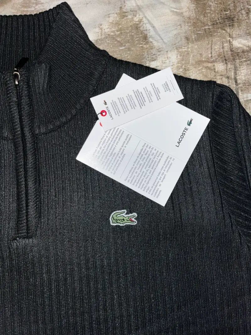 Suéter negro Lacoste de lana con cierre - 2