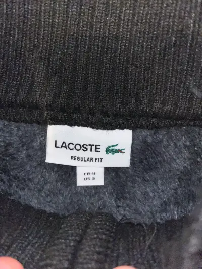Suéter negro Lacoste de lana con cierre - miniatura 3