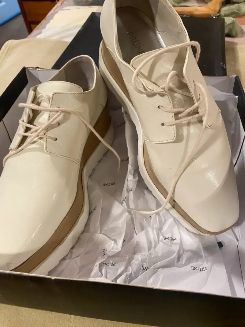Zapatos de cuero beige Prüne para mujer - 3
