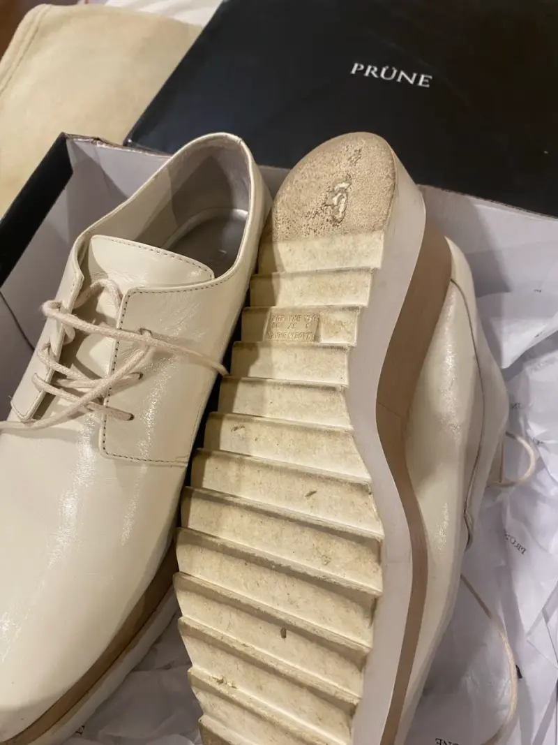 Zapatos de cuero beige Prüne para mujer - 4