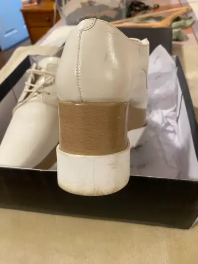Zapatos de cuero beige Prüne para mujer - miniatura 5
