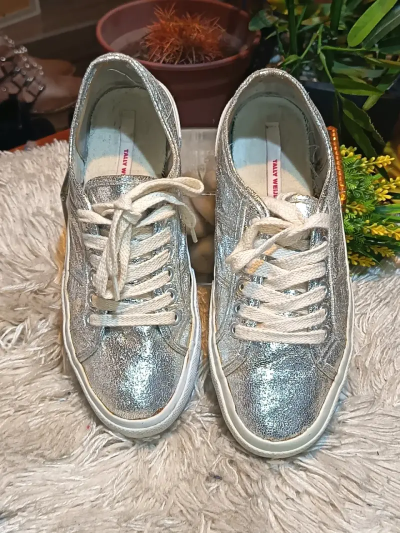Zapatillas plateadas brillantes para mujer - 2