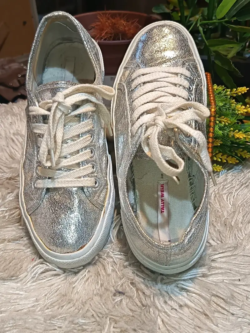 Zapatillas plateadas brillantes para mujer - 3