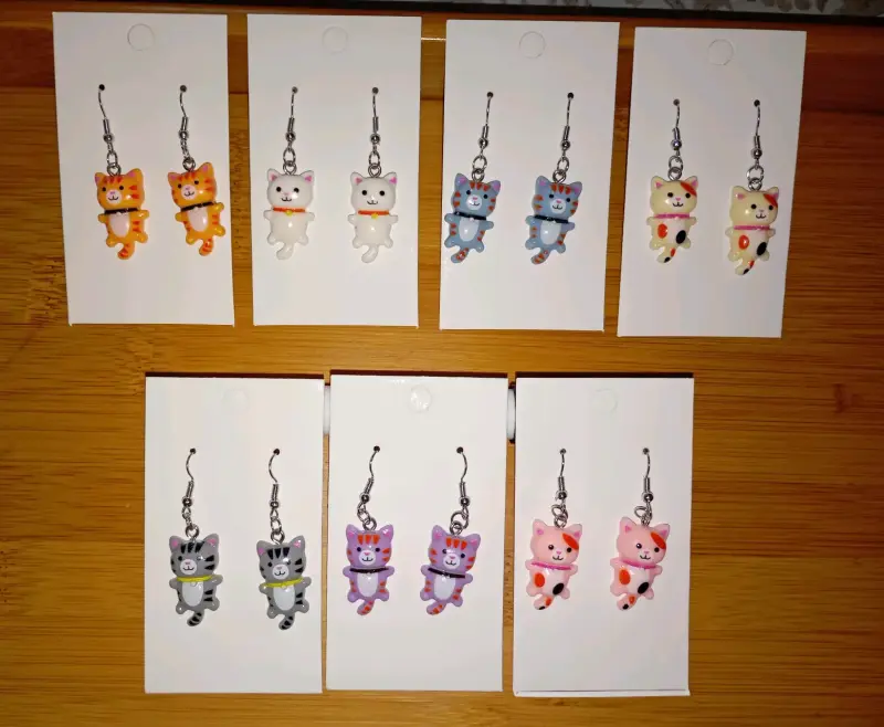 Set de aros colgantes divertidos y coloridos - 4
