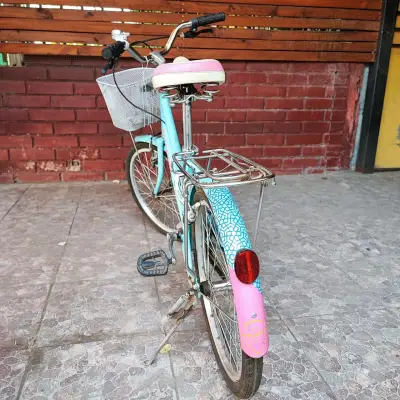 Bicicleta vintage Oxford celeste con canasto - miniatura 1