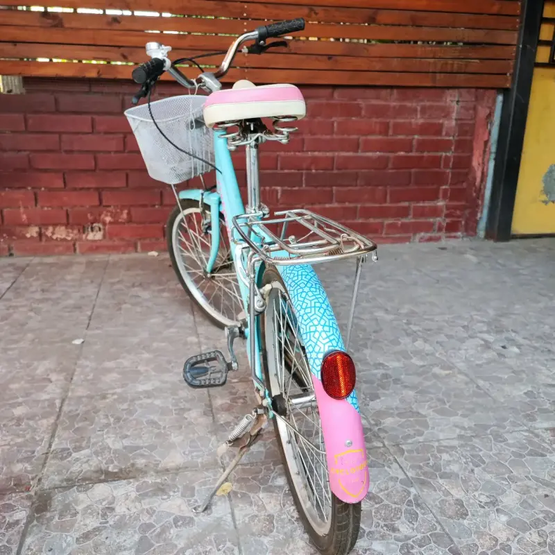 Bicicleta vintage Oxford celeste con canasto - 3