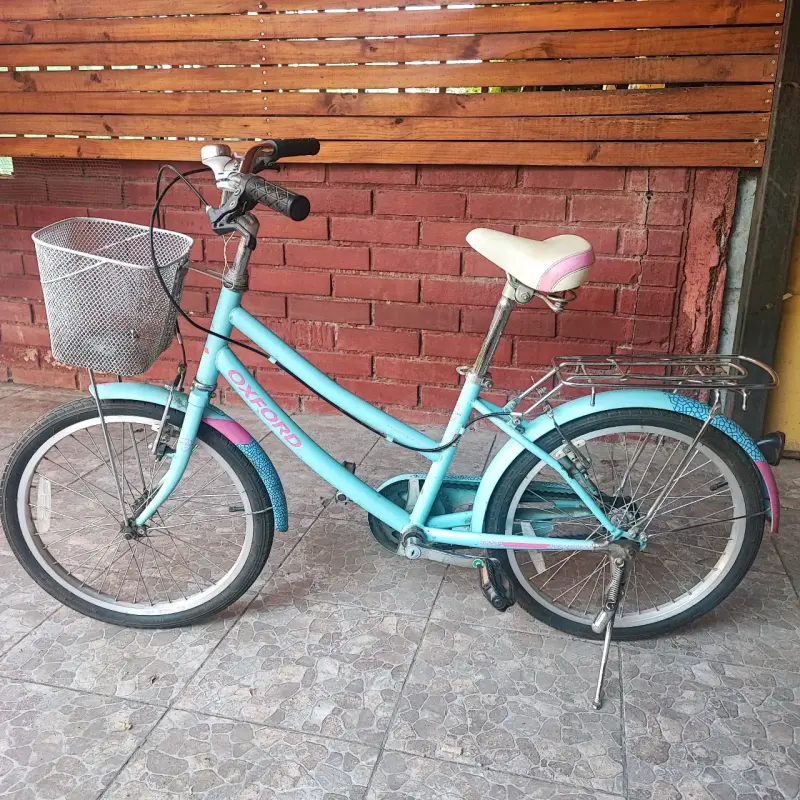 Bicicleta vintage Oxford celeste con canasto - 5