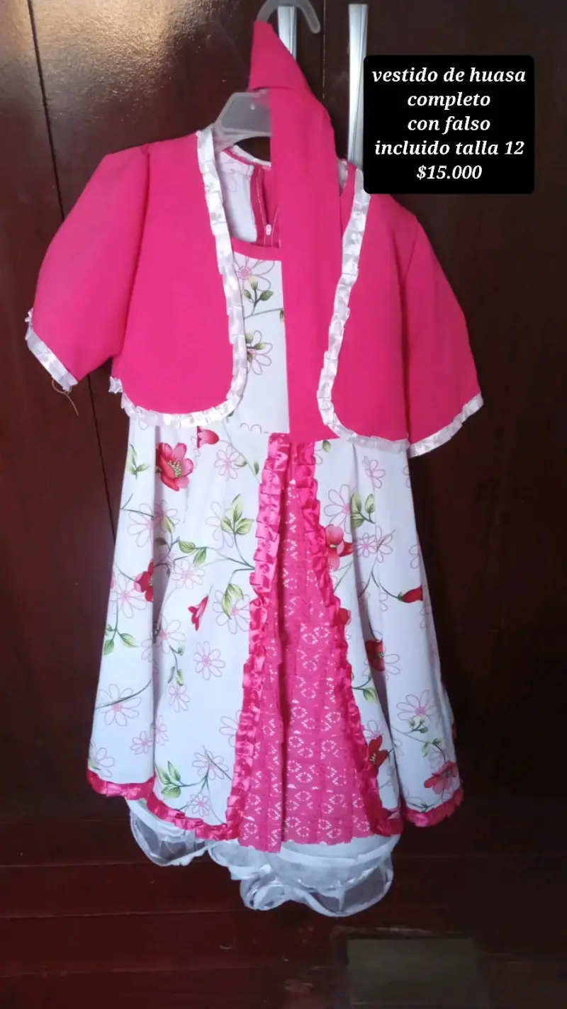 Vestido de huasa completo con falso talla 12