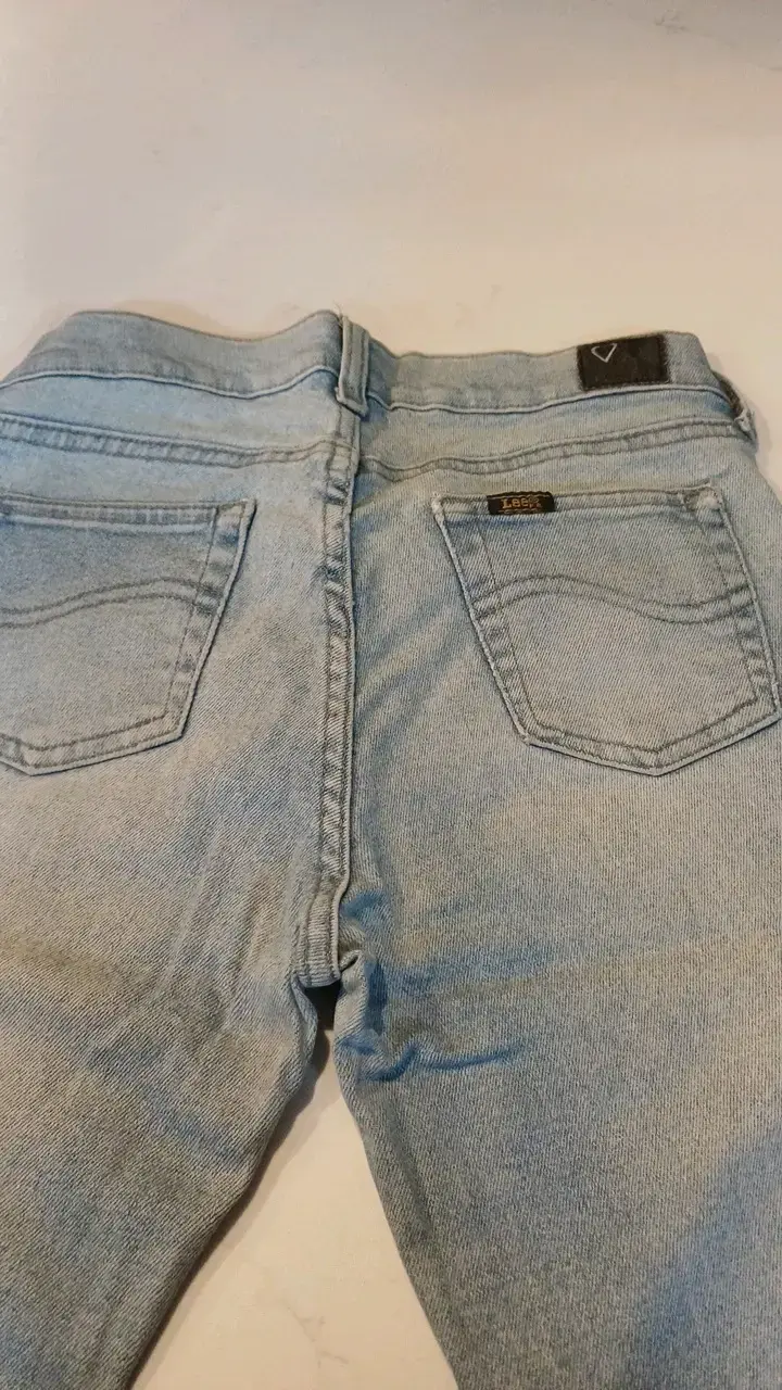 Jeans Lee de mezclilla azul claro para mujer - 3