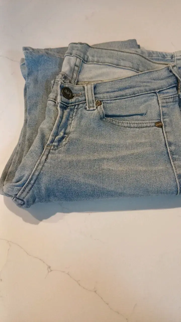 Jeans Lee de mezclilla azul claro para mujer - 5