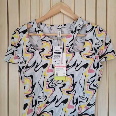 Polera estampada multicolor Sybilla talla M - miniatura 1