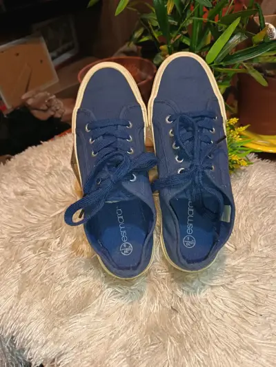 Zapatillas de lona azul Esmara para mujer - miniatura 1