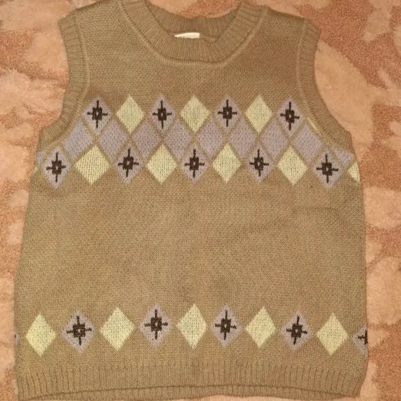 Chaleco sin mangas beige con diseño de rombos Sybilla - 1