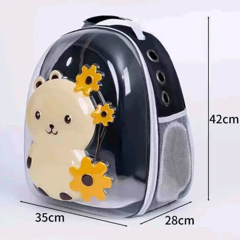 Mochila transparente para mascotas con diseño