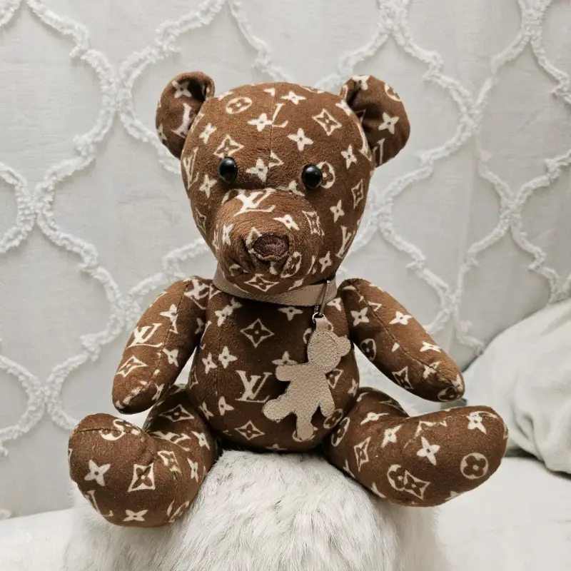 Osito de peluche de lujo marrón con patrón - 1