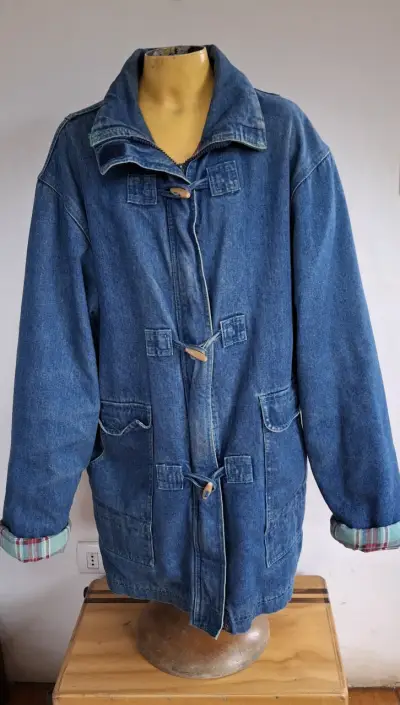 Chaqueta de mezclilla vintage unisex con botones - miniatura 1