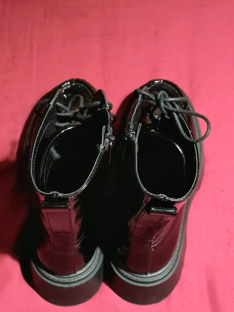 Botas de cuero negras Zara con plataforma - 2