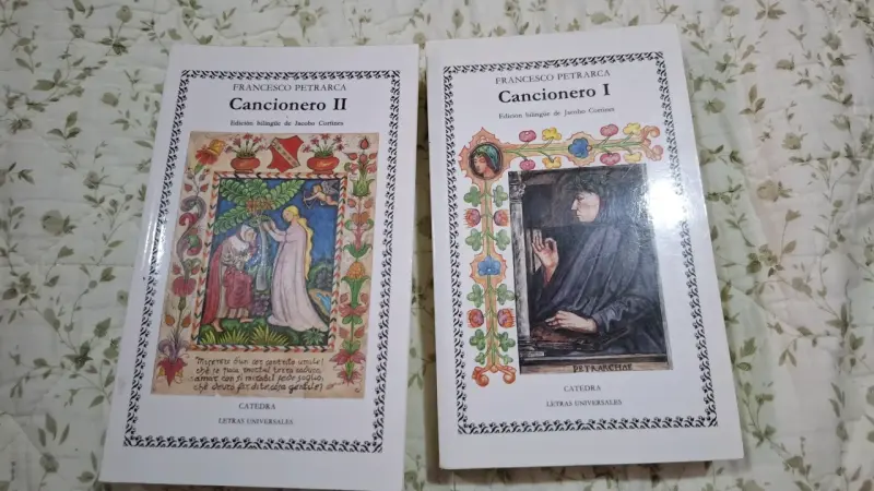 Set de libros Cancionero I y II de Francesco Petrarca