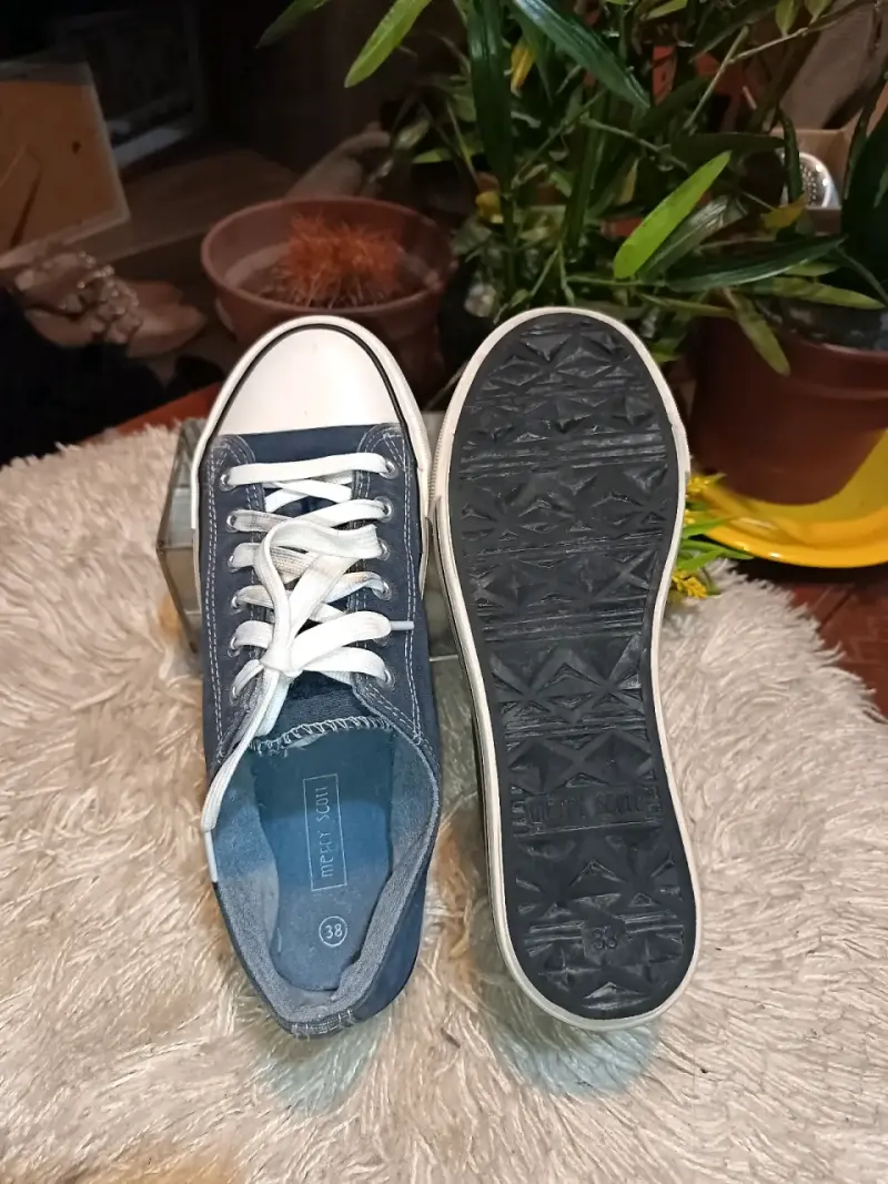 Zapatillas de lona azul con suela gruesa - 3