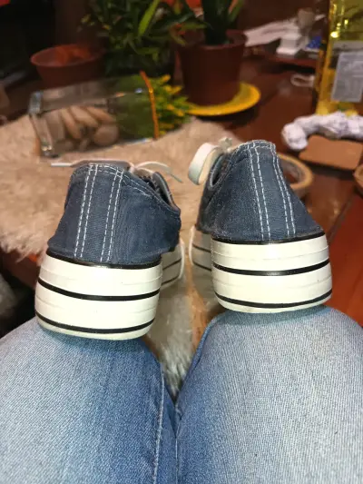 Zapatillas de lona azul con suela gruesa - miniatura 6