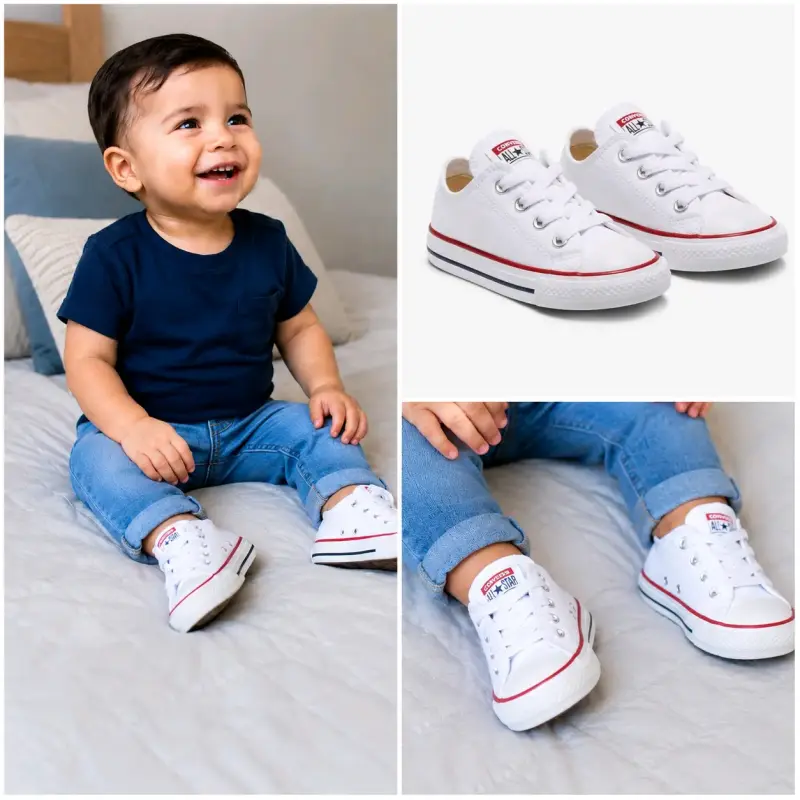 Zapatillas blancas para bebé Converse All Star - 1