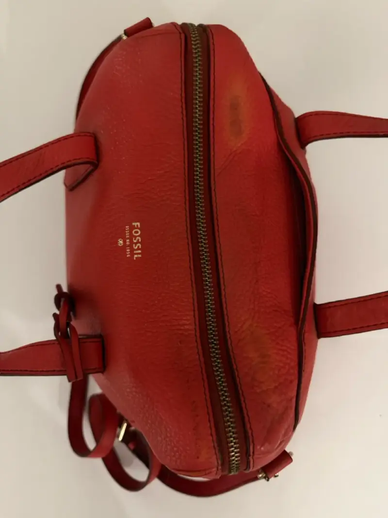 Bolso de cuero rojo Fossil con correas ajustables - 3