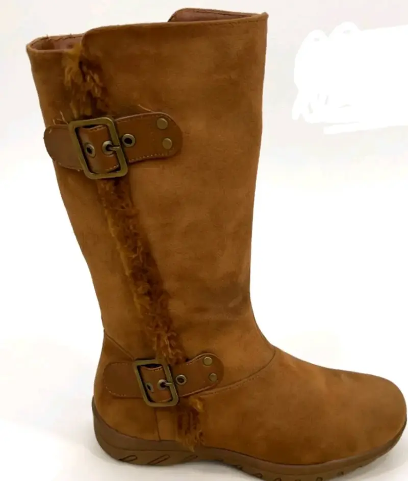 Botas de gamuza con hebillas y forro de piel - 4
