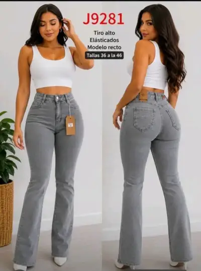 Pantalones Palazzo Celeste Claro con Control de Abdomen - miniatura 3