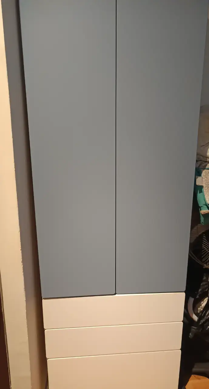 Clóset Ikea Småstad azul y blanco con 3 cajones - 1