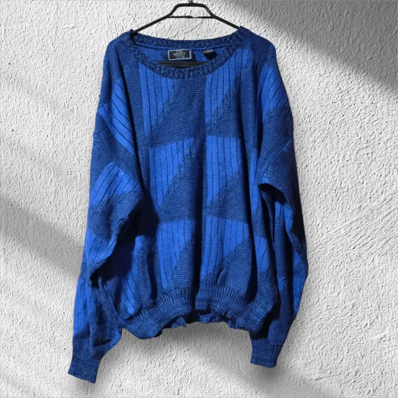Suéter azul de lana para mujer