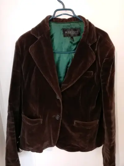 Blazer de terciopelo marrón para mujer Marquis - miniatura 1
