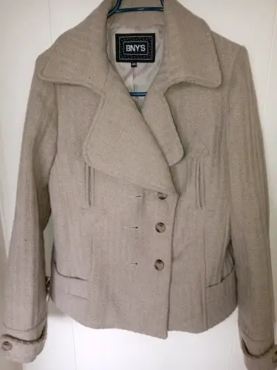 Abrigo de lana beige para mujer BNY'S - miniatura 1
